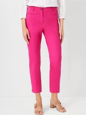 Ann Taylor The Crop Mid-Rise Hot Pink.